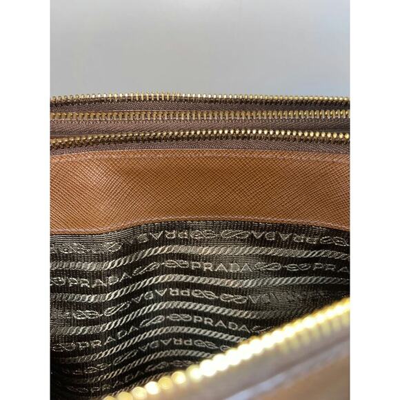Prada Brown Saffiano Lux Leather Tote Bag - Picture 5 of 6